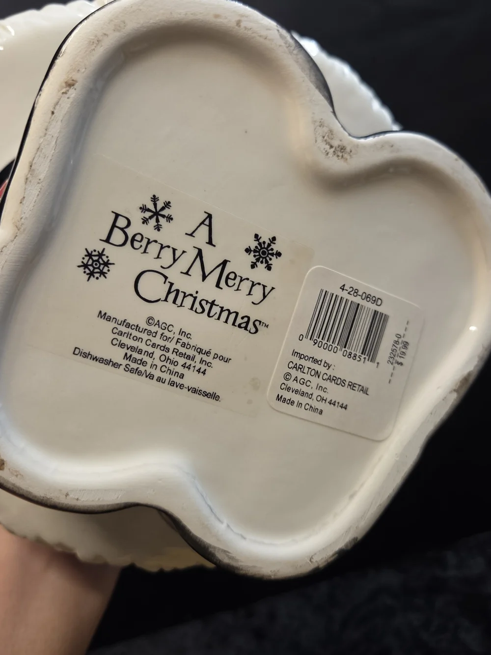 Vintage HALLMARK A Berry Merry Christmas Santa Cookie Jar